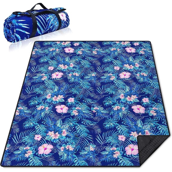 Extra Large Picnic Blankets Waterproof Foldable (60 "x 80") Beach Blanket Waterproof Sandproof,3-Layer Thicking Mat Outdoor Packable Camping Blanket