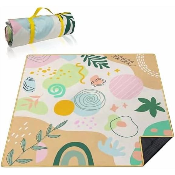 Extra Large Picnic Blankets Waterproof Foldable (80 "x 80") Beach Blanket Waterproof Sandproof,3-Layer Thicking Mat Outdoor Packable Camping Blanket