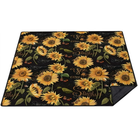 Extra Large Picnic Blankets Waterproof Foldable (80 "x 80") Beach Blanket Waterproof Sandproof,3-Layer Thicking Mat Outdoor Packable Camping Blanket