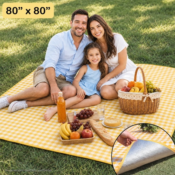 Extra Large Picnic Blankets,Waterproof Outdoor Blanket,Sandproof Beach Blanket for Travel Camping Mat 80"x80