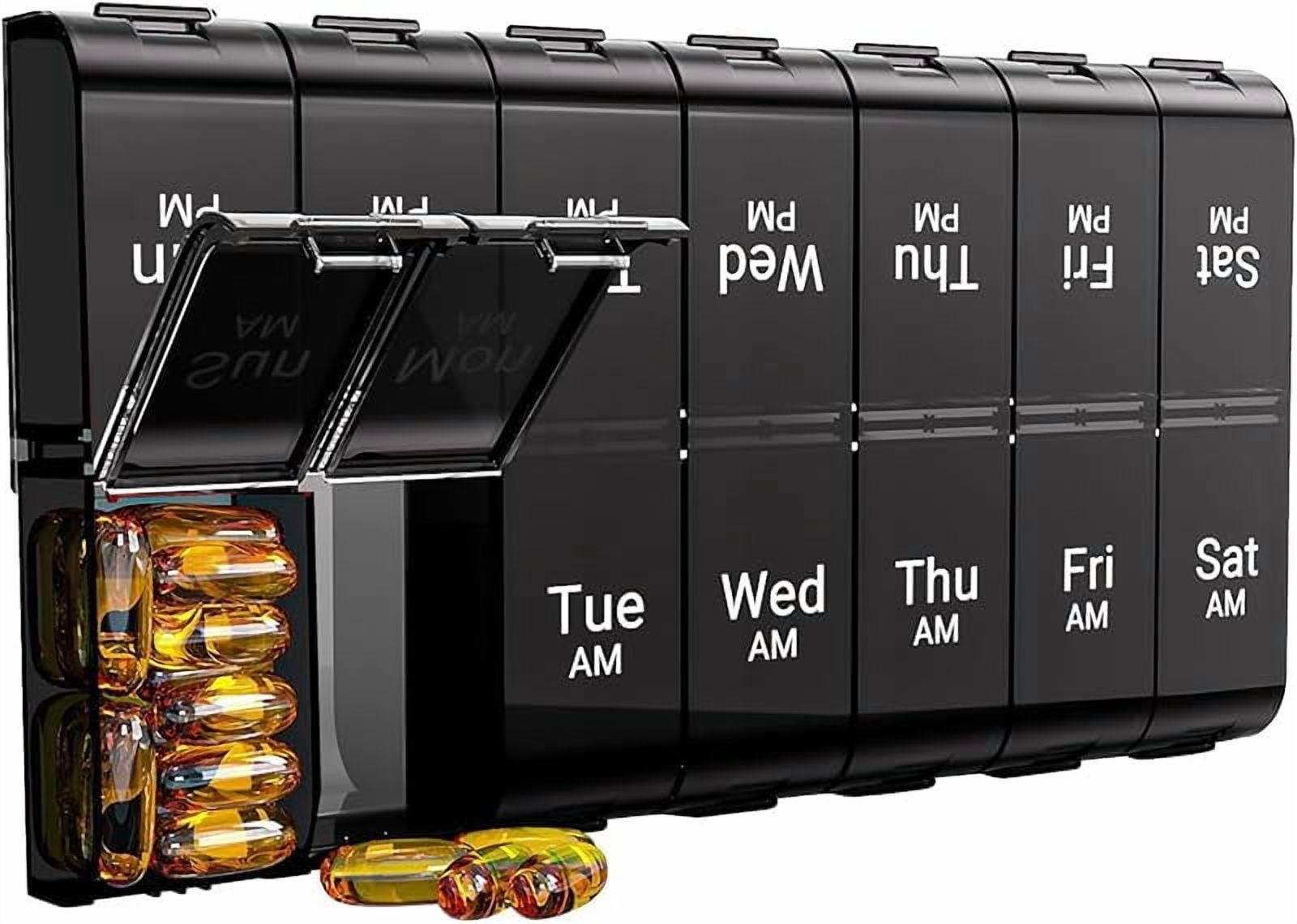 Extra Large Pill Organizer 2 Times a Day, Weekly XL AM PM Pill Case, 7 ...