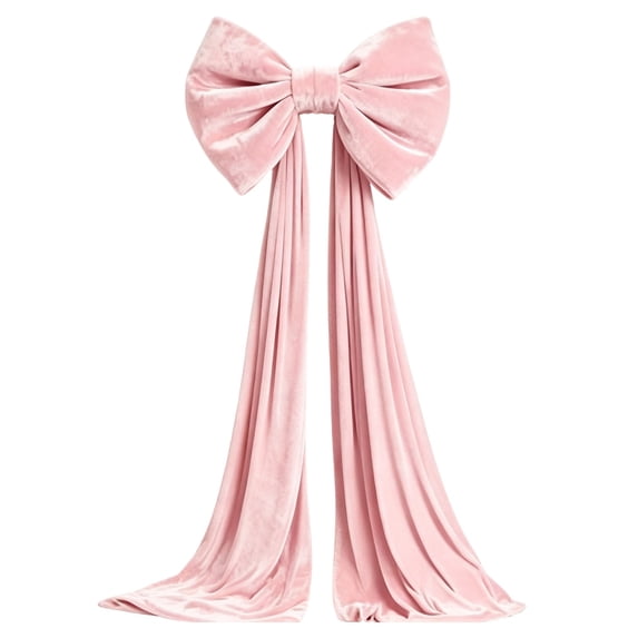 Extra Large Pink Christmas Bow, Pre Made Giant Fluffy Tree Topper Wreath Ribbon, Big Holiday Bow Decor For Mantel, Door, Staircase, Gift Box Christmas Decoration