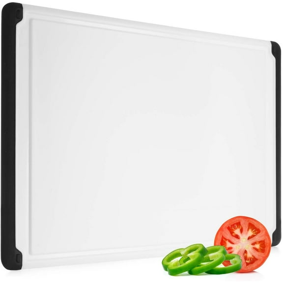 Extra Large Plastic Cutting Board for Kitchen - 18 Inch Dishwasher Safe Cutting Board, Reversible Chopping Board with Juice Groove + Non Slip Feet for Meat, Fruit, Vegetables, Meal Prep by PETGLE