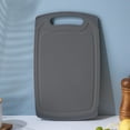 thumbnail image 1 of Extra Large Plastic Cutting Board for Kitchen | Non-Slip Dishwasher | Easy Handle | Built-In Juice Grooves & Garlic Ginger Grinding Area | Heavy Duty Reversible | Gray, Blue, Pink, Beige, 1 of 7