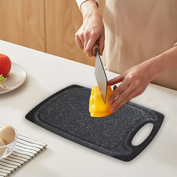 Extra Large Plastic Cutting Board Set with Grooves, Non-Slip Feet, Easy Grip Handle, Dishwasher Safe, 3 Sizes for Meat and Vegetables, Includes Grinding Area (15.7", 12.4", 9.8")