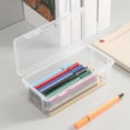 thumbnail image 1 of Extra Large Plastic Pencil Box Stackable Translucent Clear Pencil Caase Crayon Box Set, Marker Organizer Art Supply Storage Organizer for Gel Pens Pencils Erasers Tape Markers etc, 1 of 7