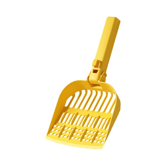 Extra Large Plastic Pet Litter Scoop, Multi-Size Hole Design for Convenient Sifting, Heavy Duty Waste Tool for Cats and Small Animals, Durable and Easy-to-Clean Litter Shovel-(Yellow)