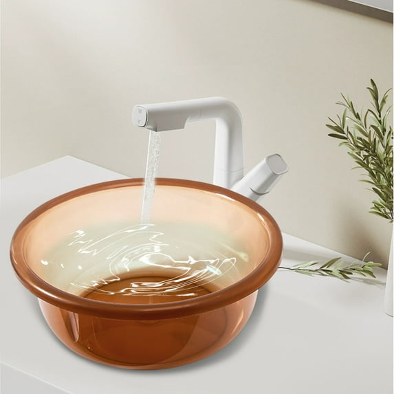 Extra Large Plastic Wash Tub - Blue/Coffee, Size 32x25x12cm - Sturdy Design for Kitchen, Bathroom, or Camping Multipurpose Use