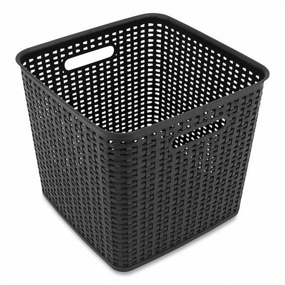 Extra Large Plastic Weave Bin, Black