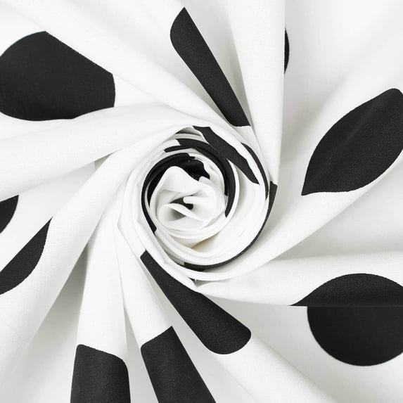Extra Large Polka Dot Printed Cotton Poplin Fabric By The Yard (58/60 Inch) Medium Weight - For Sewing Apparel, Accessories, & Home Décor - Off White / Black (1 Yard)