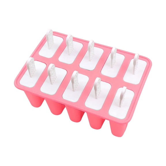 Extra Large Molds 10-Cavity - Silicone Ice Pop Maker with Sticks | for Homemade Frozen Fruit, Ice Cream & Healthy Snacks