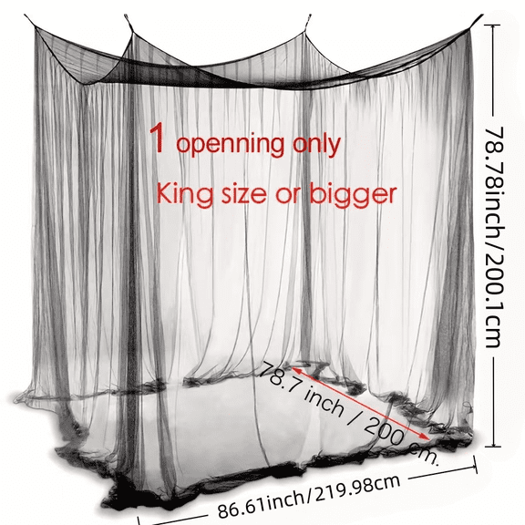 Extra-Large Portable Mosquito Net Shelter with Breathable Mesh, Dual-Door Entry, and Overhang for Indoor and Outdoor Use During Spring, Summer, and Fall Seasons – Lightweight and Easy Setup Design