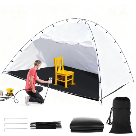 Extra Large Portable Paint Booth Tent with Storage Bag, 118.1"x 118.1"x 78.7" Spray Paint Tent with Built-in Floor, Full Enclosed Design, Painting Tent Station for Furniture DIY Hobby Tool