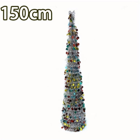 Extra Large Pre-Lit Pop-Up Christmas Tree with Color-Changing Discs, Foldable Design with Heavy Base for Indoor Outdoor Holiday Decor, Easy Setup