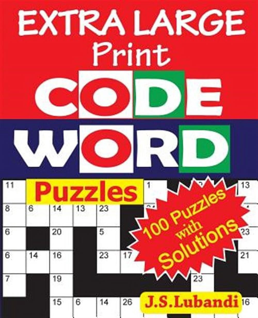 EXTRA LARGE Print CODEWORD Puzzles (Paperback) by Jaja Media, J S ...