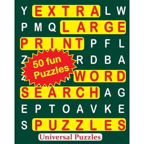 Extra Large Print Word Search Puzzles: EXTRA LARGE Print WORD SEARCH Puzzles (Paperback)(Large Print)