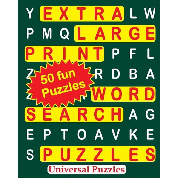 Extra Large Print Word Search Puzzles