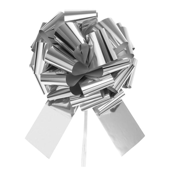 Extra Large Pull Bow Car Gift Wrapping Bows Ribbon for Wedding Car Baskets Presents Christmas Big Gift Bow Silver 12 inch