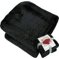 thumbnail image 1 of Extra Large Queen Blanket Thick Flannel Fleece 430 GSM for All Season Fall and Winter Spring Cozy Warm Medium Weight Thermal for Sofa Couch Bed 88 x 95 inches (Black, Oversized QUEEN (88"x95")), 1 of 9