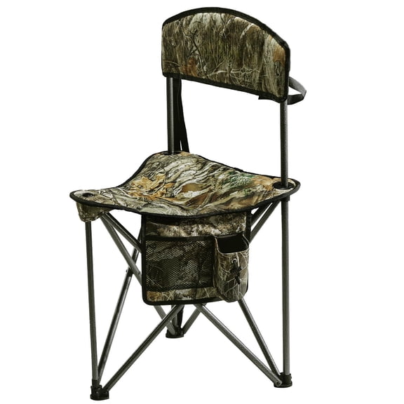 Extra Large Quick Folding Tripod Stool With Backrest Fishing Camping Chair Carry Strap