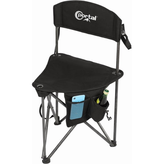 Extra Large Quick Folding Tripod Stool with Backrest for Fishing and Camping