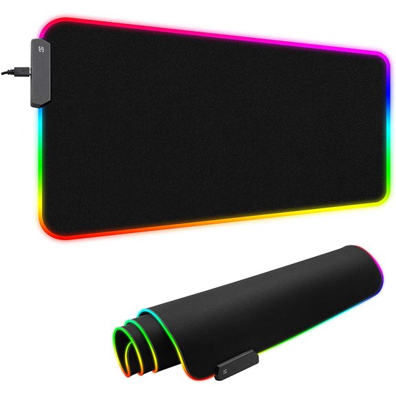 Extra Large RGB Gaming Mouse Pad-14 Light Modes, Extended Soft LED Mouse Pad, Anti-Slip Rubber Base, Computer Keyboard Mousepad Mat (31.5 x 12 Inch)