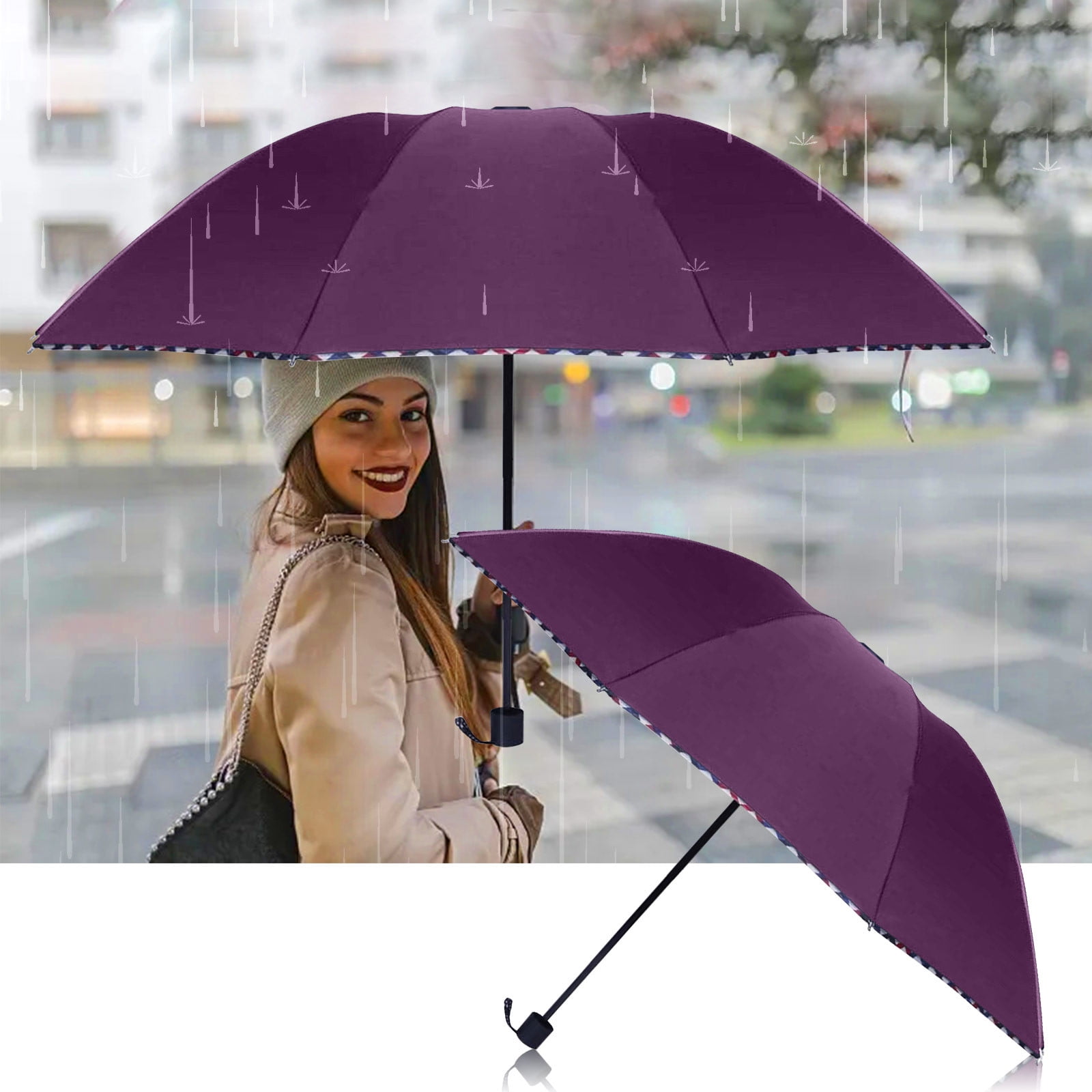 Extra Large Rain Umbrella Windproof Lightweight and Packable Thickened Sunshade Umbrella Folding Umbrella for Travel Walmart Business Supplies