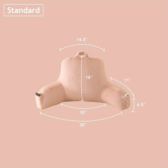 Extra Large Reading Pillow Bed Wedge with Armrests - Ergonomic Back Support for Bed & Sofa - Machine Washable - White Modern Bed Wedge for Reading, Watching TV, Napping - Fits Single/Double Beds