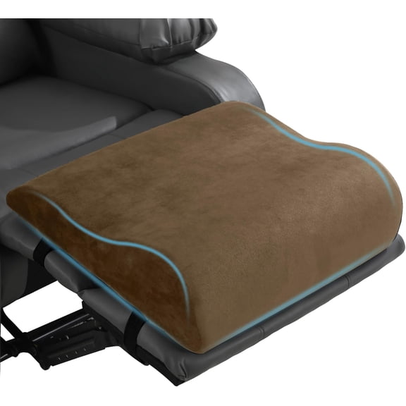 Extra Large Recliner Leg Pillow, Foam Foot Rest Cushion Wave Shape Recliner Footrest Extender, Multi Purpose Back & Lumbar Support Pillow for Bed, Sofa Couch, Coffee Color
