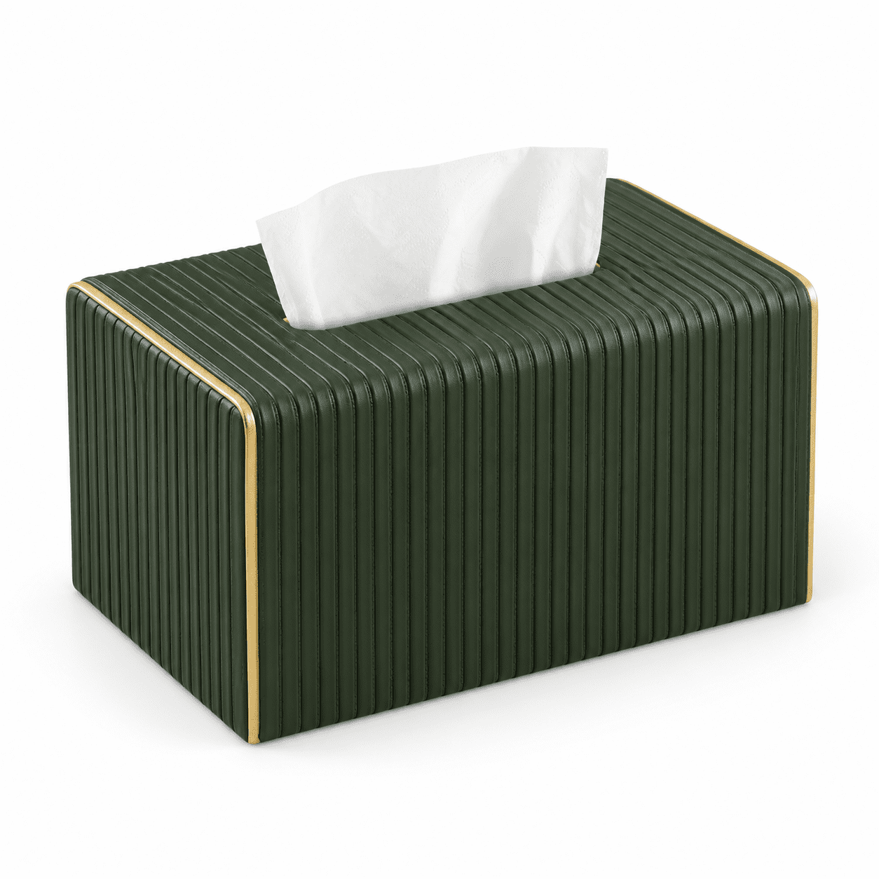 Rectangular Box Cap Extra Large Rectangular Green Decorative PU Leather Tissue Box Cover ...