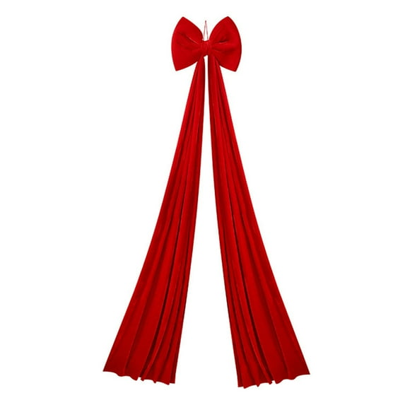 Extra Large Red Velvet Christmas Bow 78.74x15.74 Inch, Vintage Style Giant Wreath Bow for Christmas Tree Topper, Outdoor Indoor Holiday Party Decorations (1PC)
