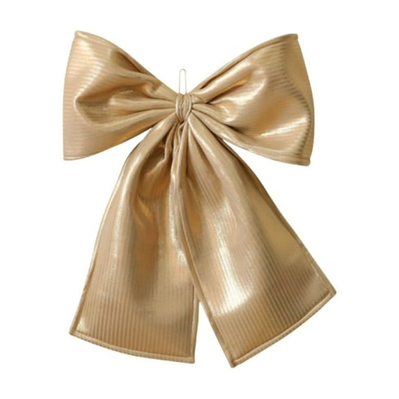 Extra Large Red Velvet Christmas Front Door Bow 12x14in Outdoor Triple-Layer Flannel Ribbon Decoration with Hook for Holiday Tree Wreath, Gold, Bow