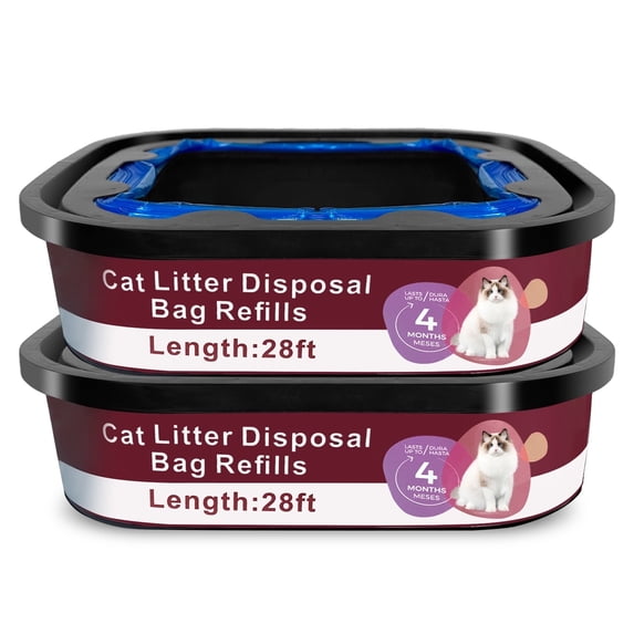 CHENALIN Premium Cat Litter Refill Bags Jumbo 28FT 2-Pack, Lasts Up to 8 Months, 2 Cartridges for Superior Odor Control