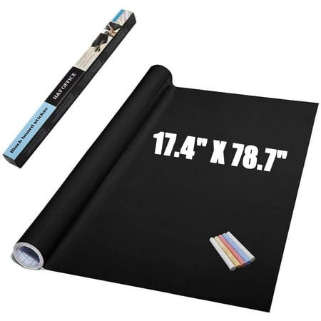 Extra Large Removable Chalkboard Paper Roll with 5 Color Chalks, Self-Adhesive Blackboard Sticker