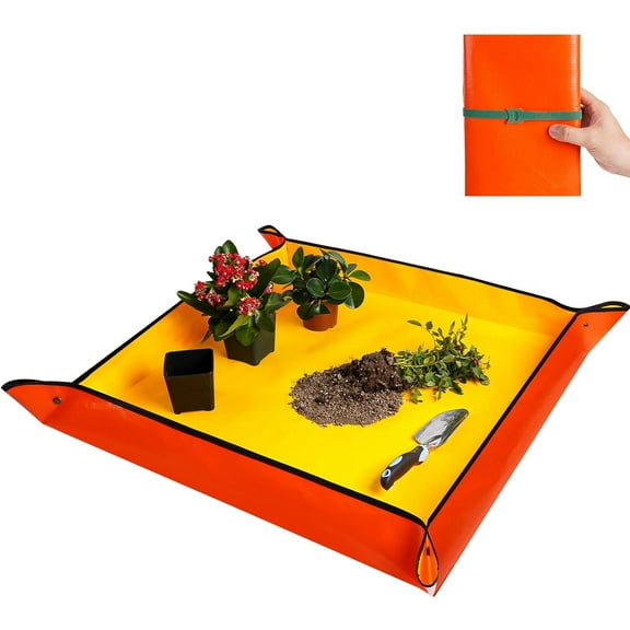 Extra Large Repotting Mat for Indoor Plants & Potting Soil Mat Portable Potting Tray Reusable Gardening Mat Garden Gift for Women Men (39.5"X39.5")