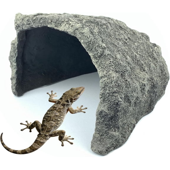 Extra Large Reptile Hide Resin Snake Hides for Ball Pythons Reptile Hides and Caves Simulation Rock Reptile Hideout for Habitat Lizard Leopard Gecko Bearded Dragon (E)