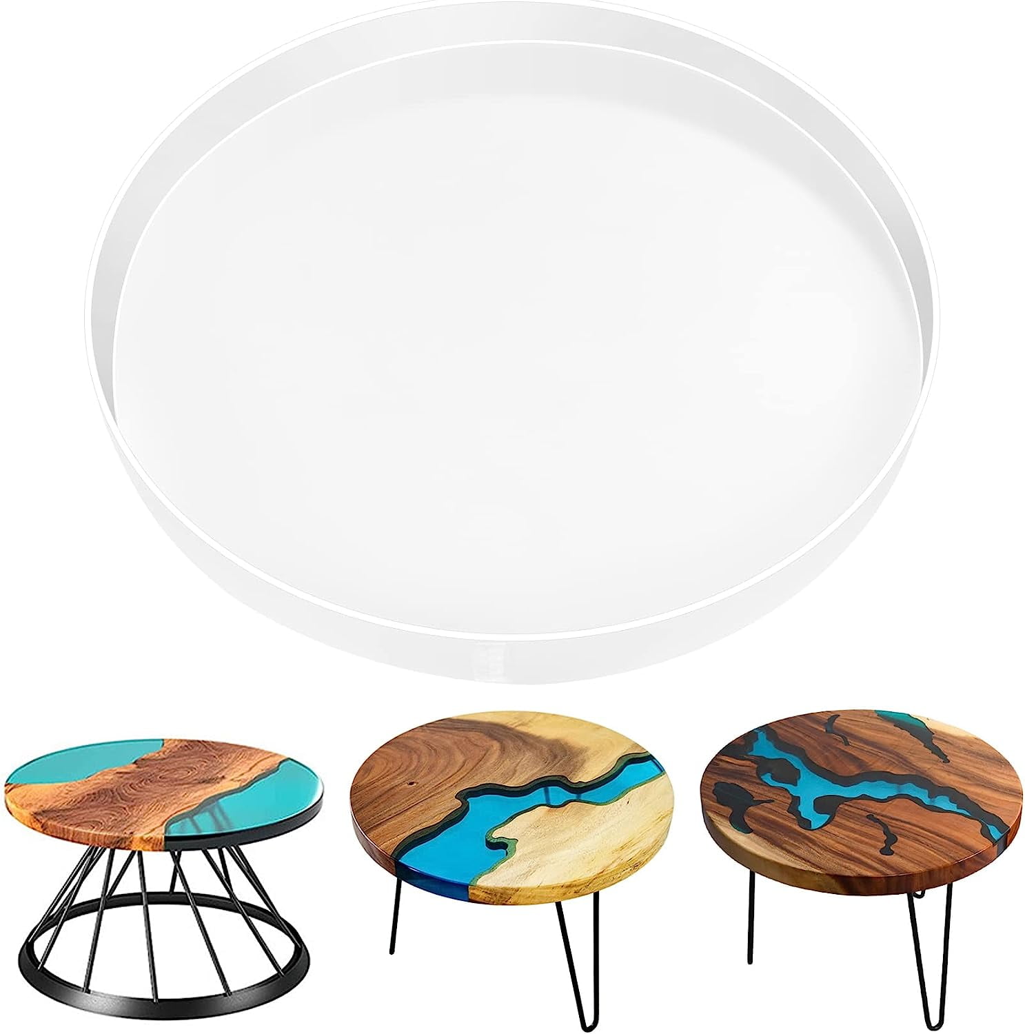 Extra Large Resin Table Mold 14 Inch Round Silicone Epoxy Resin Molds for River Table, DIY Crafts,Cutting Board, Desktop Decoration