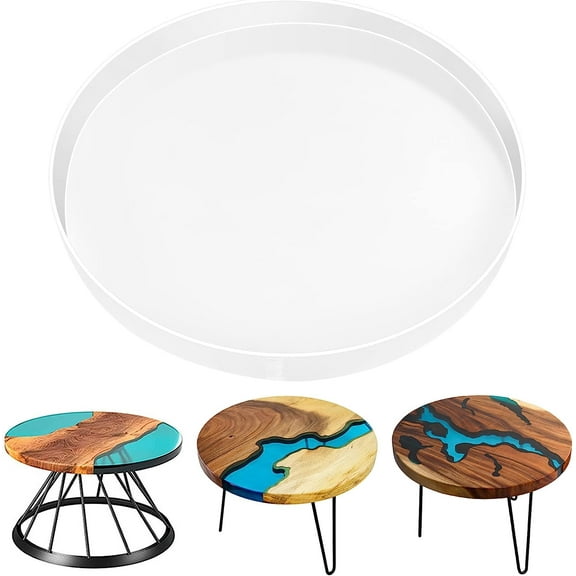 Extra Large Resin Table Mold 14 Inch Round Silicone Epoxy Resin Molds for River Table, DIY Crafts,Cutting Board, Desktop Decoration