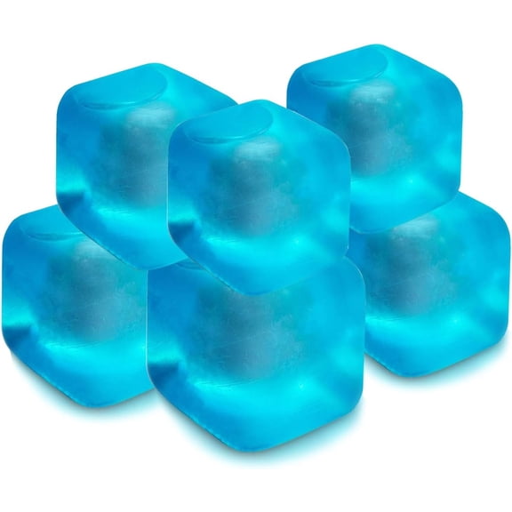 Extra Large Reusable Ice Cubes (2.6 Sq.) - BPA Free Plastic - for Cold Therapy Units, Drink Coolers, or Drink Dispensers. Stay Cold Longer. 6-Pack