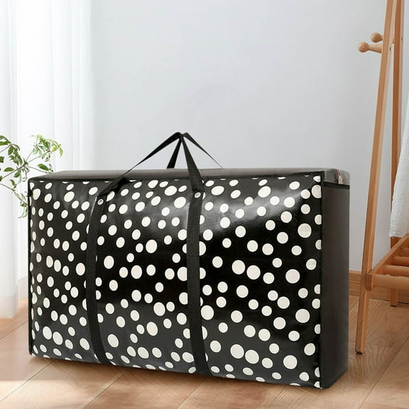 Extra Large Reusable Storage Bag with Strong Handles & Zipper, Heavy Duty Washable Moving & Underbed Organizer for Blankets, Bedding, Clothes, 1-Pack