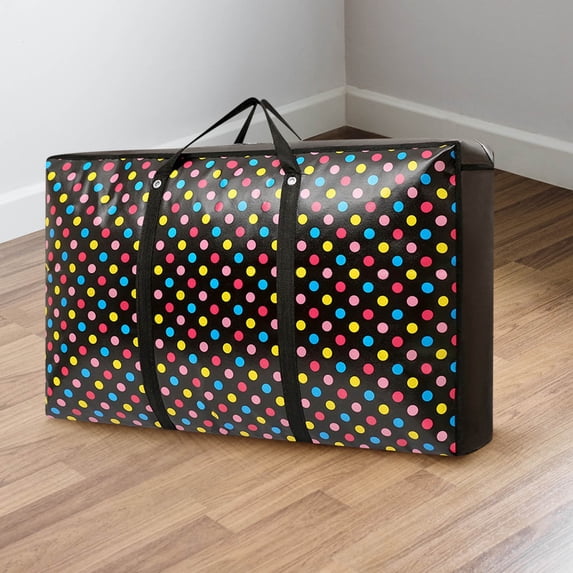 Extra Large Reusable Storage Bags with Reinforced Handles and Double Zippers, Heavy Duty Washable Moving Bag for Bedding, Clothes, and Underbed Organization