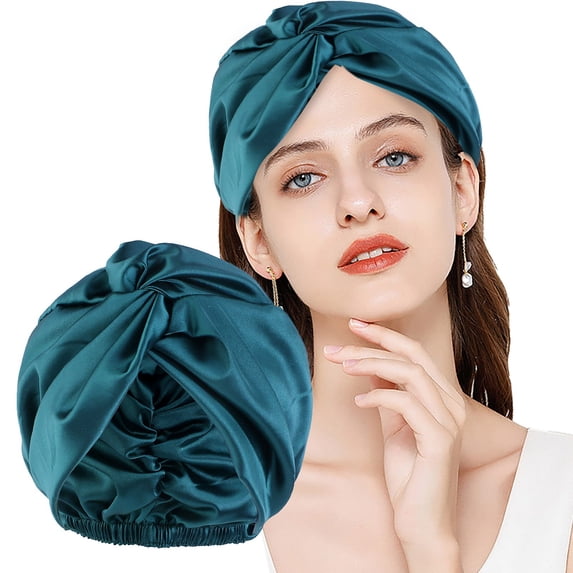 Extra Large Reversible Satin Sleep Cap for Women Curly Natural Hair Adjustable Night Bonnet