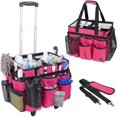 thumbnail image 1 of Extra Large Rolling Cleaning Caddy Bag with Detachable Foldable Trolley Portable Cleaning Cart for Housekeeping Cleaning Caddy with Adjustable Shoulder Strap and Multiple Storage Pockets, 1 of 9
