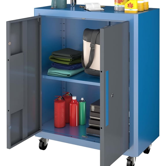 Extra-Large Rolling Tool Cabinetwith Rust Resistant Wheels&Foot Pads,Heavy Duty Metal Storage Tool Chest with Adjustable Shelf and Locks,Tool Cabinet for Garage, Warehouse or Office, Easy to Assemble