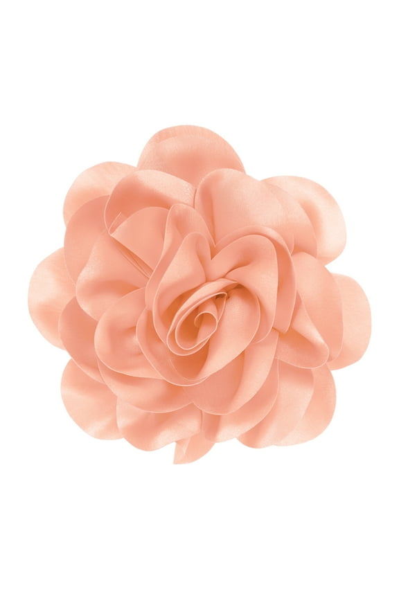 Extra Large Rose Flower Brooches, 7.87 Inch Lapel Pins Dainty Satin Fabric Big Camellia Flower Hair Clip For Women Wedding/Dance/Clothes/Accessories/Party [20cm, Snow Bud]