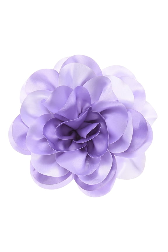 Extra Large Rose Flower Brooches, 7.87 Inch Lapel Pins Dainty Satin Fabric Big Camellia Flower Hair Clip For Women Wedding/Dance/Clothes/Accessories/Party [20cm, Purple/Light Purple]