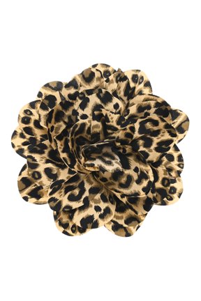 Extra Large Rose Flower Brooches, 8.3 Inch Lapel Pins Dainty Satin Fabric Big Camellia Oversized Brooch Pin [21cm, Yellow Leopard]