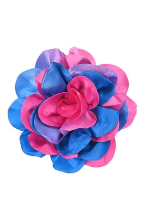 Extra Large Rose Flower Brooches, 8 Inch Lapel Pins Dainty Satin Fabric Big Camellia Oversized Brooch Pin [20cm, Rose Blue]