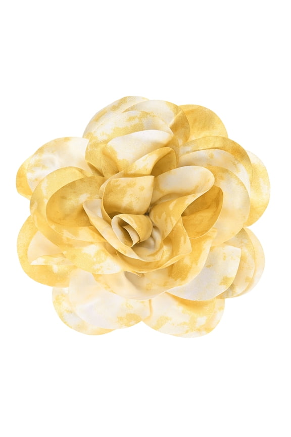 Extra Large Rose Flower Brooches, 8 Inch Lapel Pins Dainty Satin Fabric Big Camellia Oversized Brooch Pin [20cm, Yellow]
