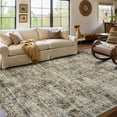 thumbnail image 1 of Extra Large Rug 10x13 Thin Foldable Washable Non-Slip TPR Backing Distressed Vintage Floral Carpet Soft Non-Shedding Low Pile Brown, 1 of 7